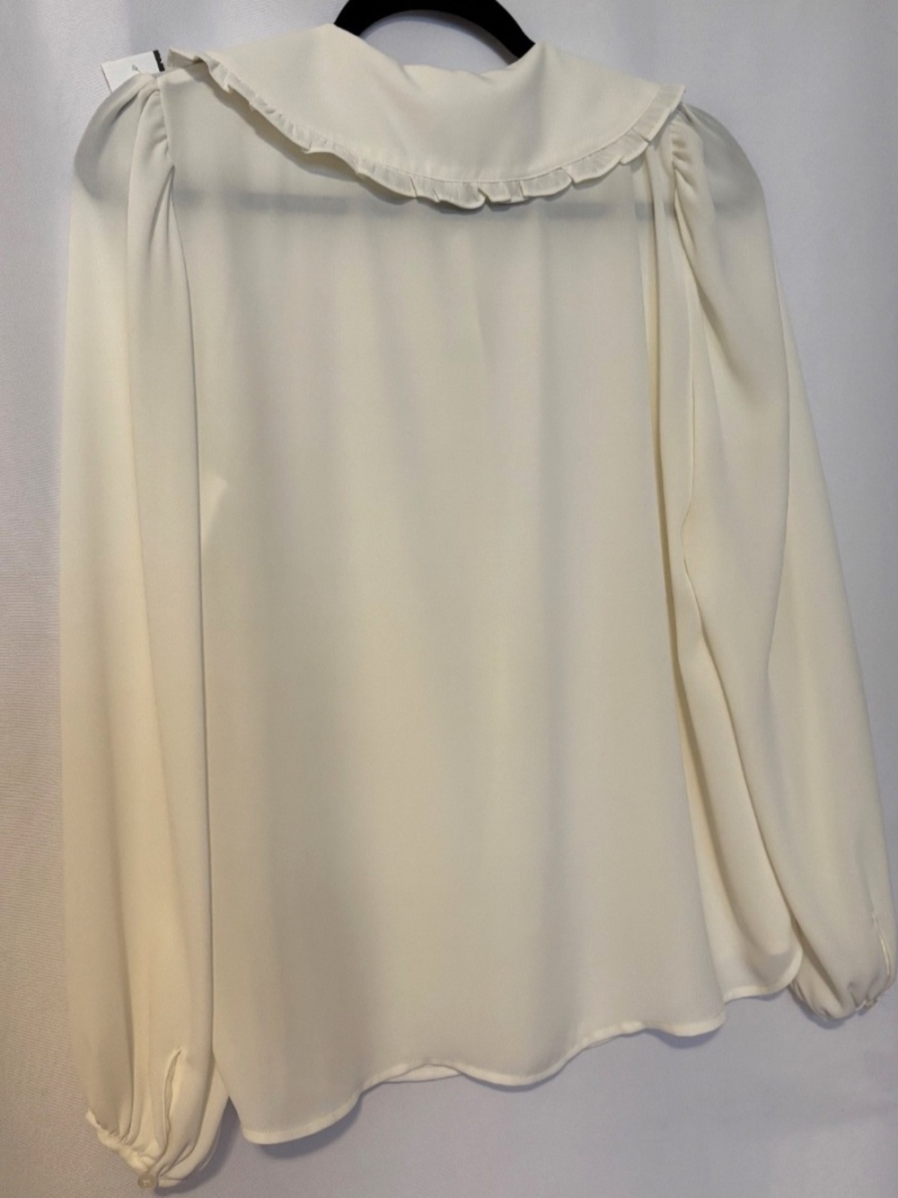 J.Crew Ivory Blouse Size 10 Peter Pan Collar Long Sleeve Button Front - Picture 5 of 7